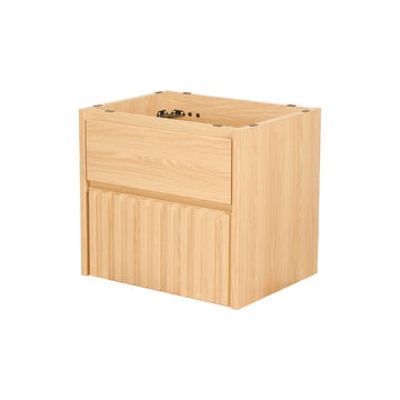 Sherwin Slat Modern Coastal 2-Drawer Wall Mounted Bath Vanity Cabinet Only (Sink Basin Not Included) - JONATHAN Y